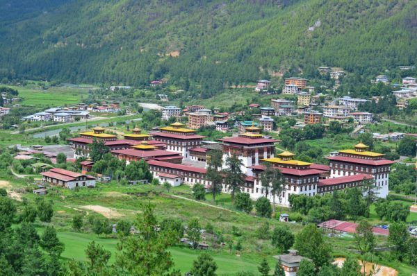 An Aerial View of Thimphu Dzong in Bhutan