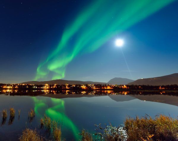 Northern Lights over Lake Prestvann Tromso