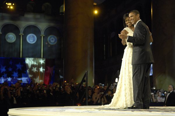 President Barack Obama and first lady Michelle Obama dance during the Commander in Chief's Ball in downtown Washington, D.C., Dec. 20, 2009. More than 5,000 men and women in uniform are providing military ceremonial support to the presidential inauguration, a tradition dating back to George Washington's 1789 inauguration. (DoD photo by Senior Airman Kathrine McDowell, U.S. Air Force/Released)