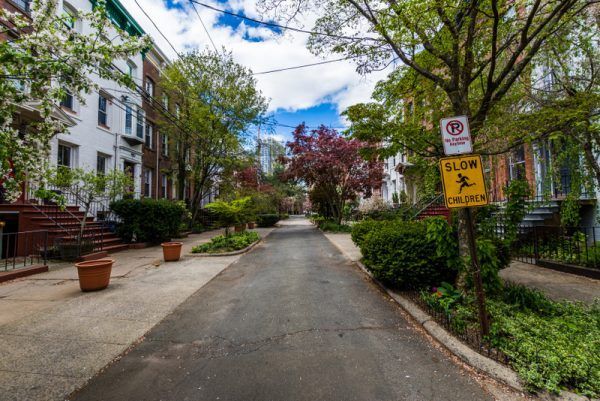 Historic District of Court Street in Wooster Square in New Haven, Connecticut