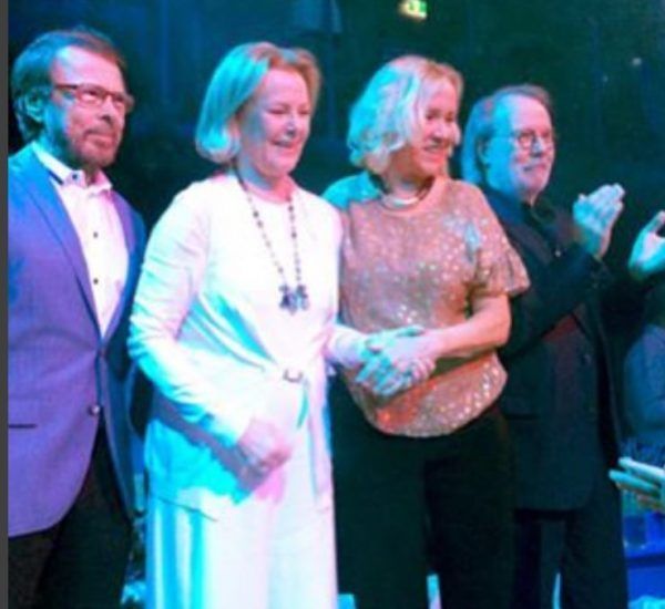 la ultima vez que aparecieron juntos, publicado por el propio Instagram de Agnetha, que hasta hace poco permanecía aislada de sus compañeros y de los medios en general