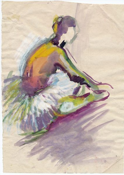 ballerina, water colors technique