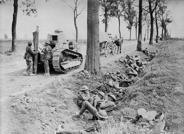 1918. Tropas canadienses en Francia.