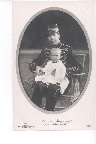 Crown Prince Gustav Adolf of Sweden with Prince Bertil