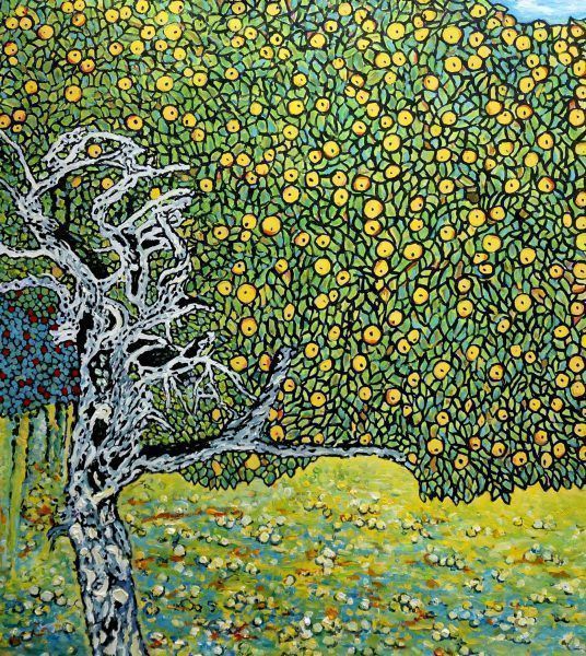 Golden-Apple-Tree-Oil-Painting-Reproduction-Canvas-by-Gustav-Klimt