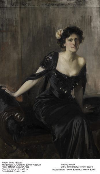 Painting of Mrs. William H. Gratwick by Joaquin Sorolla in 1909. Color corrected version.