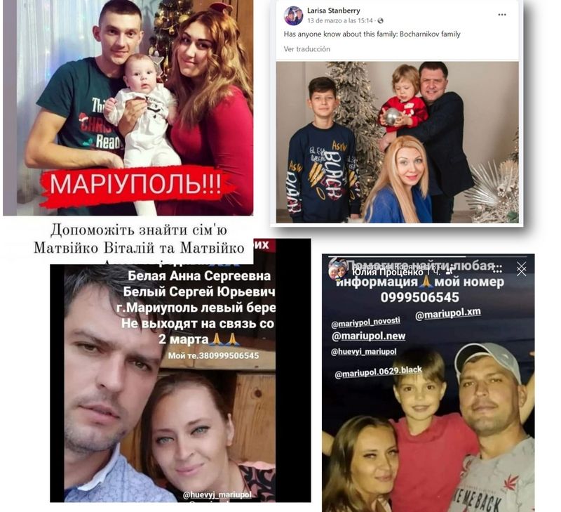 Así buscan los ucranianos a sus familiares de Mariúpol